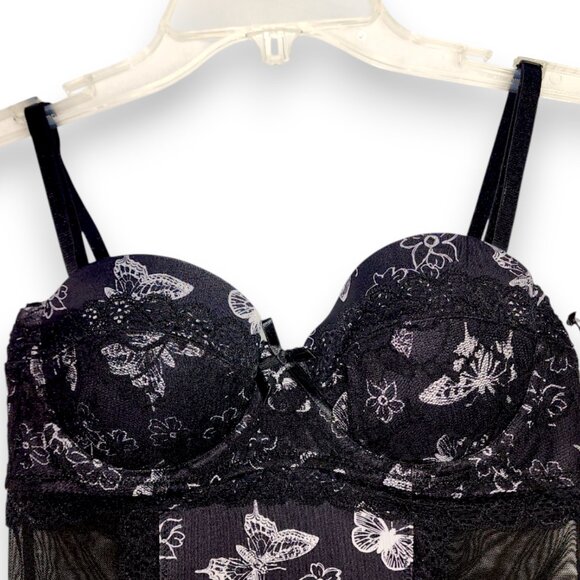 Jessica Simpson intimates  Babydoll Lingerie- SMALL- Black & White- Women's - Picture 2 of 14